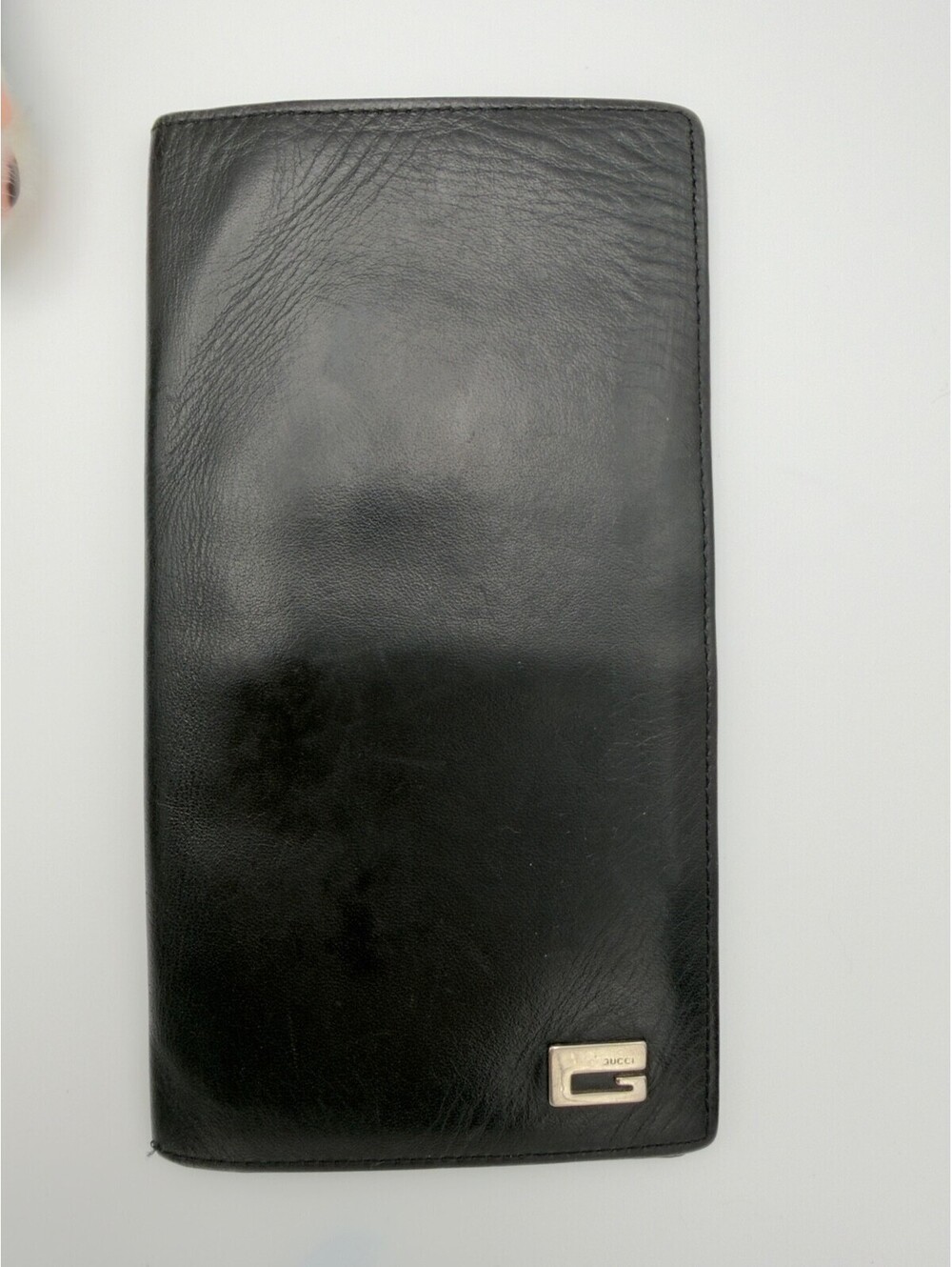 Authentic Gucci Men’s Tom Ford Era G Black Leather Long Bifold Wallet Vertical